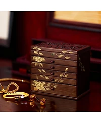 Yigii Handcrafted Floral Wooden Jewelry Box