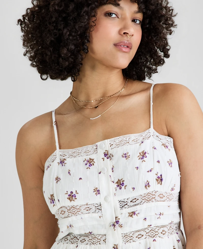 And Now This Women's Printed Cotton Sleeveless Maxi Dress, Macy's Exclusive