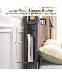 gaomon Full Size Metal Bed Frame with Charging Station, Led Lights, Storage Headboard & 4 Drawers, No Box Spring Needed