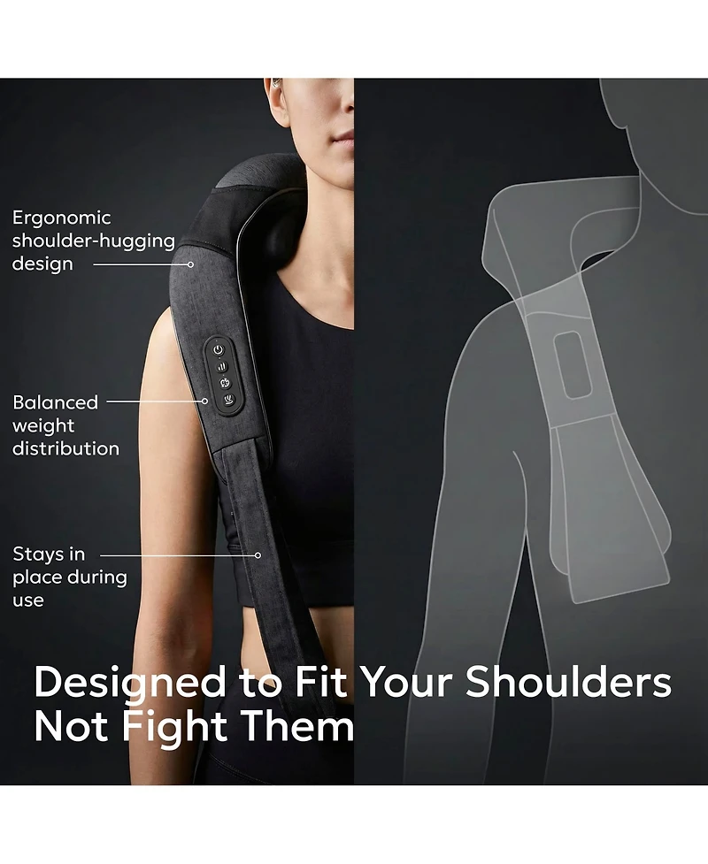 Miko Wave Heated Neck & Back Massager with Heat, Cordless and Hands-Free