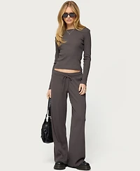 Edikted Women's Cicilia Long Sleeve Ribbed T Shirt