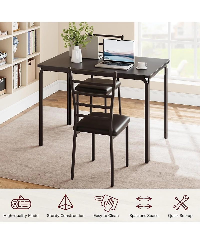 gaomon 5-Piece Dining Table Set for 4, Modern Rectangle Kitchen with Upholstered Chairs