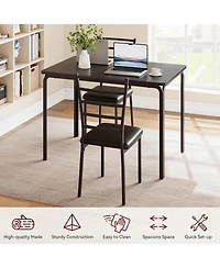 gaomon 5-Piece Dining Table Set for 4, Modern Rectangle Kitchen with Upholstered Chairs