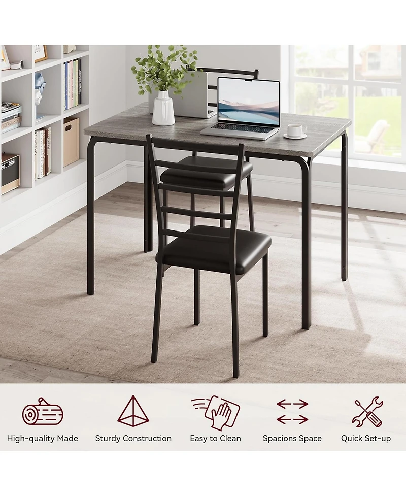 gaomon 5-Piece Dining Table Set for 4, Modern Rectangle Kitchen with Upholstered Chairs