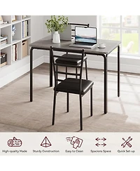 gaomon 5-Piece Dining Table Set for 4, Modern Rectangle Kitchen with Upholstered Chairs