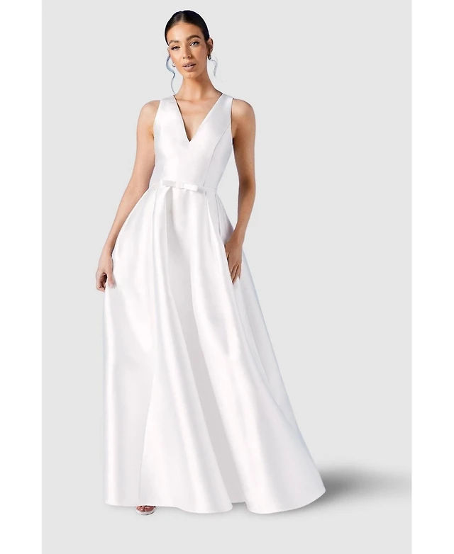 macys white long dresses White Maxi Dress