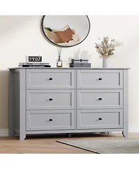 gaomon wooden construction features six deep drawers, metal knobs, and a wide 54-inch design, created as a modern dresser