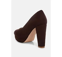 London Rag Womens Olanta Block Heel Pumps