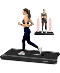 Squatz 2-in-1 Walking Pad Treadmill with Vibration Plate, Under Desk Treadmill with Remote, Led Display, Quiet 1.0HP Motor
