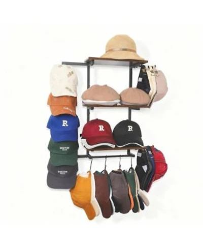 Yigii Wall Hat Rack With Shelves For Hats Caps Decor