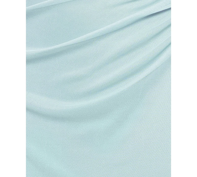 Betsy & Adam Petite Lace Trim Ruched Sleeveless Gown