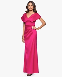Betsy & Adam Women's Arcadia V-Neck Ball Gown