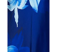 Betsy & Adam Women's Halter Neck Floral Print Ball Gown