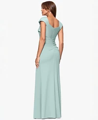 Xscape Petite Asymmetric Front Slit Evening Gown