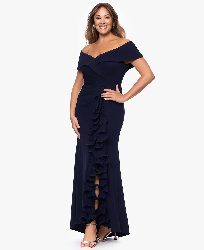 Xscape Plus-Size Sweetheart Off-The-Shoulder Ball Gown