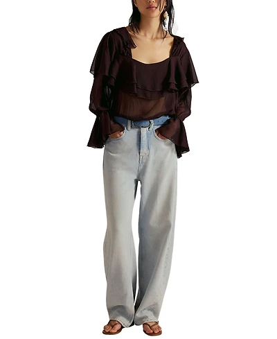 Free People Women's Truro Baggy Puddle High Rise Jeans