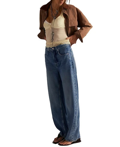 Free People Women's Truro Baggy Puddle High Rise Jeans