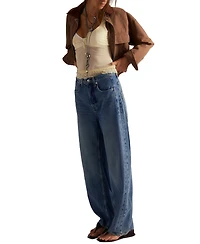 Free People Women's Truro Baggy Puddle High Rise Jeans
