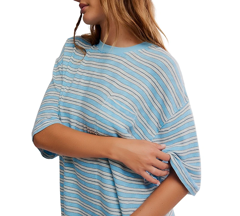 Free People Women's All Love Stripe Pocket Crew Neck T-Shirt