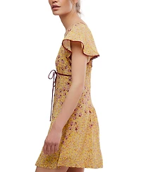 Free People Women's Backroads Floral Print V-Neck Mini Dress