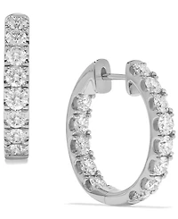 Macy's Diamond (1-1/2 ct. t.w.) Hoop Earrings 14k White Gold (also available Yellow Gold)