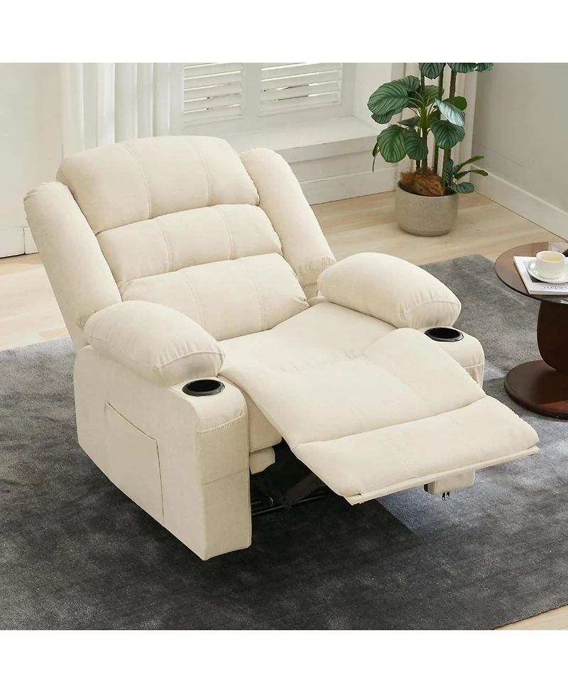 gaomon Recliner Chair, Comfy Overstuffed Chair with 3 Reclining Positions, 2 Side Pockets, 2 Front Pockets