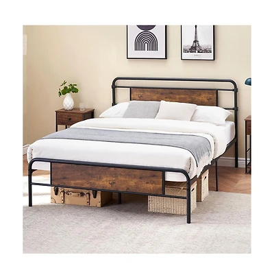 gaomon Bed Frame - 13 Inch Metal Platform Bed Frame with Wood Headboard, No Box Spring Needed, Heavy Duty Feet, Easy Assembly