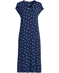 Lands' End Women's Cooling Cap Sleeve Midi Nightgown