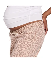 Motherhood Maternity Women's Under the Belly Tie Waist Denim Wide Leg Pant