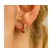 Dloria Nadia Pave Huggie Hoop Earrings