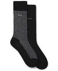 Hugo Boss Men's Cube Pattern Socks, 2-Pack