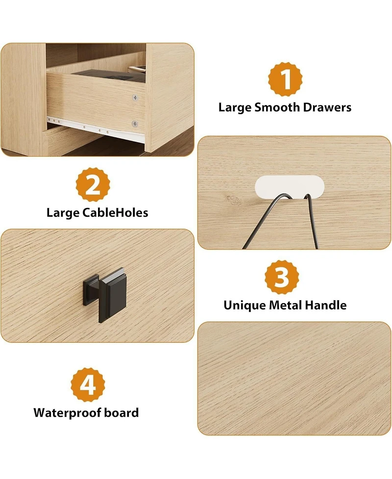 Gaomon Tv Console with Open Shelves & Storage Drawer, Multipurpose Media Unit