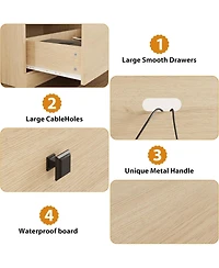 Gaomon Tv Console with Open Shelves & Storage Drawer, Multipurpose Media Unit