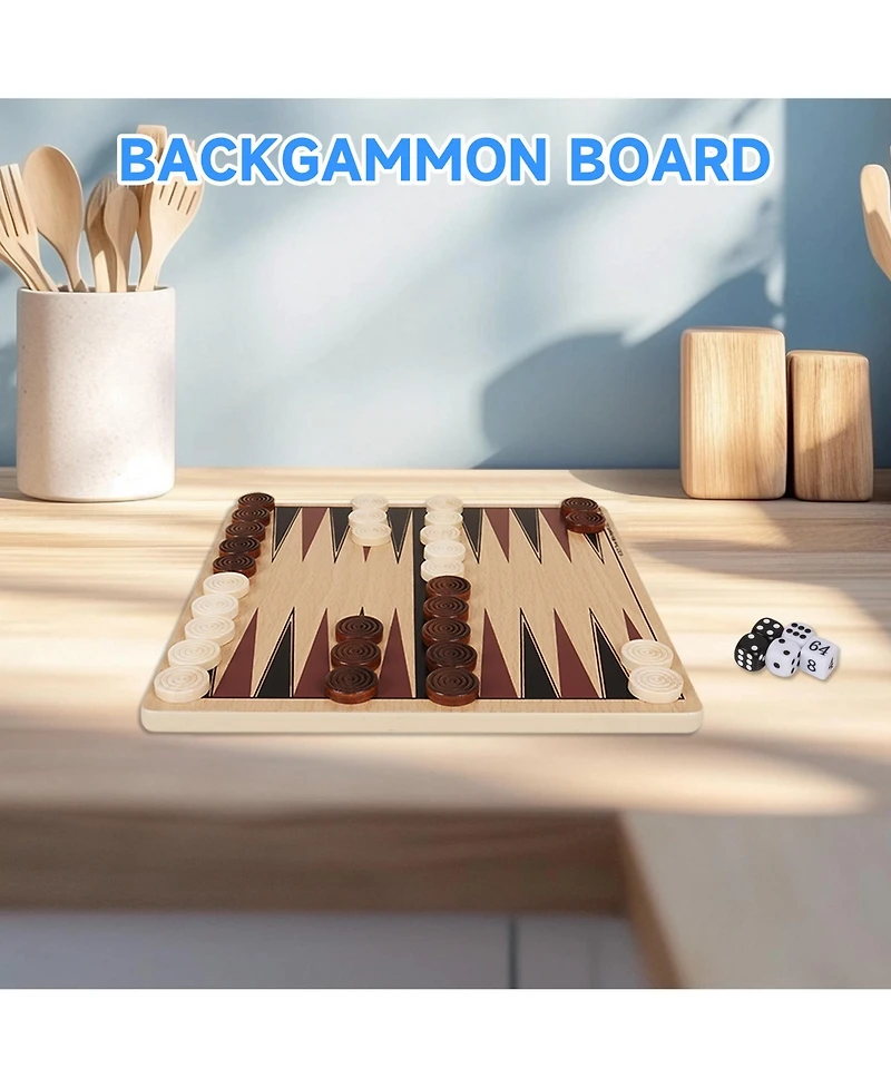 Gse Games & Sports Expert Premium 3-in-1 Carbon Fiber Folding Chess, Checkers & Backgammon Set by Gse