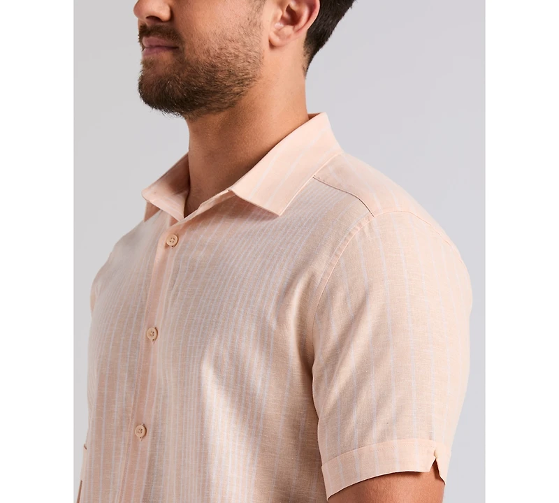 Cubavera Men's Engineered Striped Short-Sleeve Shirt