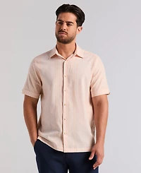 Cubavera Men's Engineered Striped Short-Sleeve Shirt