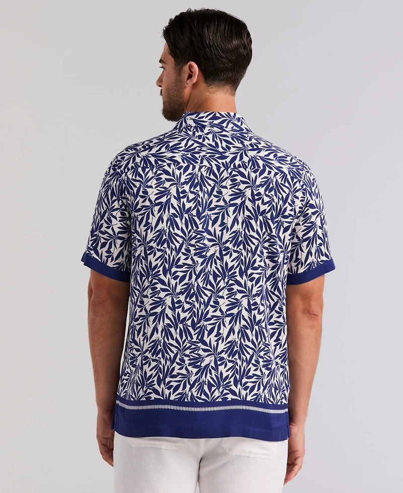 Cubavera Men's Twill Leaf Print Shirt