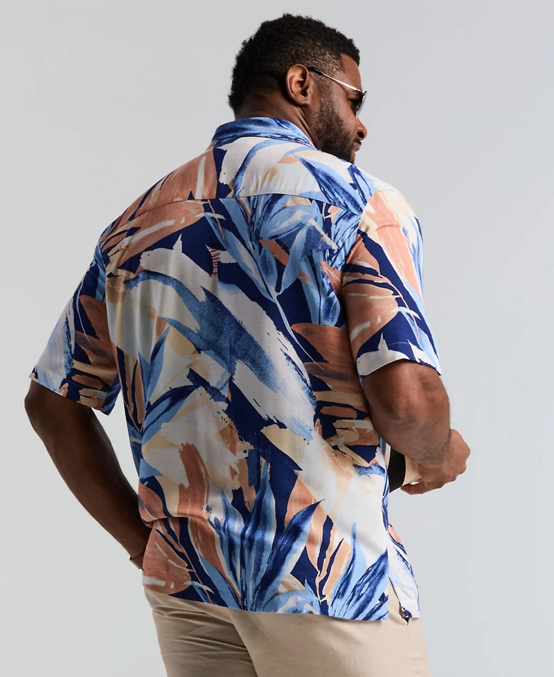 Cubavera Men's Big & Tall Abstract Print Shirt