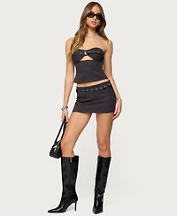 Edikted Women's Jazi Grommet Belt Mini Skort