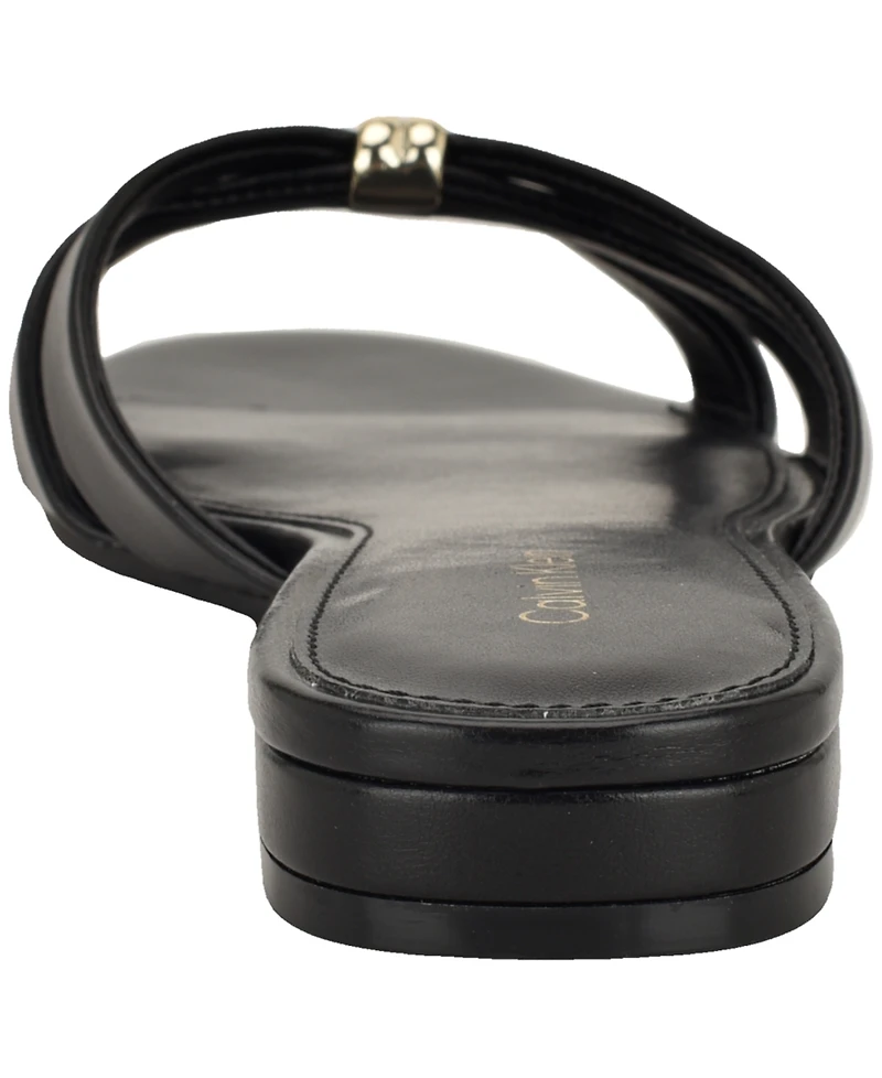 Calvin Klein Women's Petula Strappy Flat Slip-On Sandals