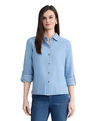 Jones New York Petite Long-Sleeve Button-Down Shirt