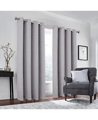 Olivia Gray 100% Polyester 190 Gsm Cressida Reversible Blackout Grommet Curtain Panel 54" x 84" Grey