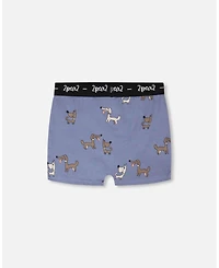 Deux par Little and Big Boy Cotton Boxer Dog Print