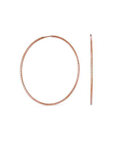 Bling Jewelry Lightweight Round Thin Endless Continuous Twist Hoop Earrings