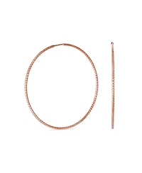 Bling Jewelry Lightweight Round Thin Endless Continuous Twist Hoop Earrings