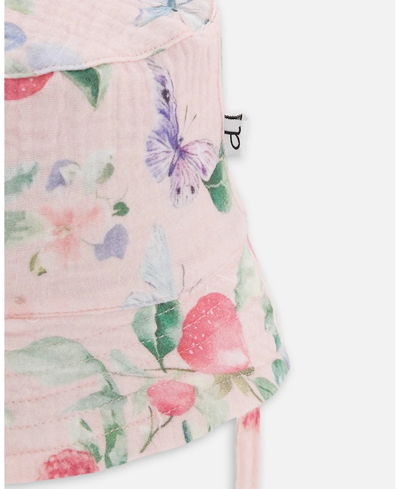 Draft - Deux par Deux Baby Girls Cotton Muslin Hat Printed Berries