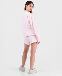 Rebel Veil Juniors Beaded Graphic Print Sweatshirt French Terry Shorts