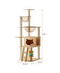 Zeus & Ruta 59" Modern Cat Tower