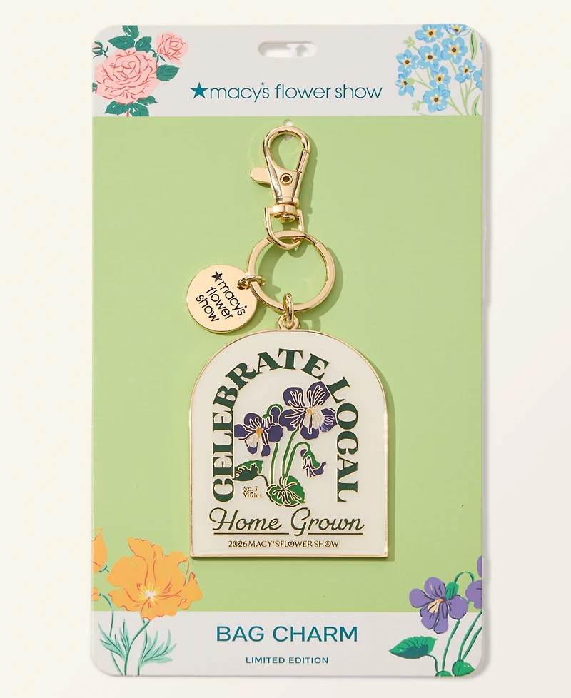 Macy's Flower Show Violet Enamel Bag Charm, Macy's Exclusive