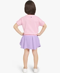 Champion Girls' 4-6X Short-Sleeve T-Shirt and Skort, 2-Piece Set